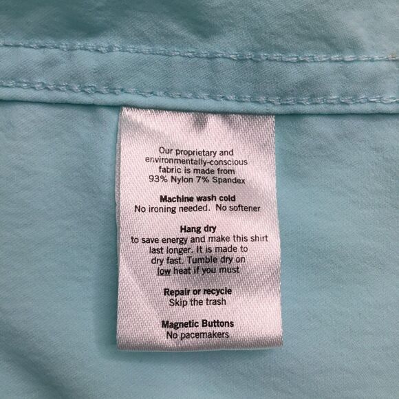 Poncho Shirt Mens 3XL Button Up Short Sleeve Magnetic Pockets Performance Blue - Picture 9 of 14